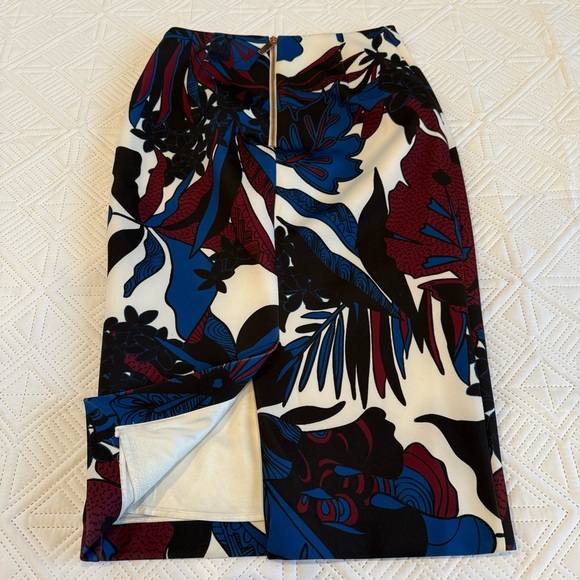 Ted Baker Darle Pencil Skirt Woodblock Leaf Floral Size 2 - Picture 6 of 10